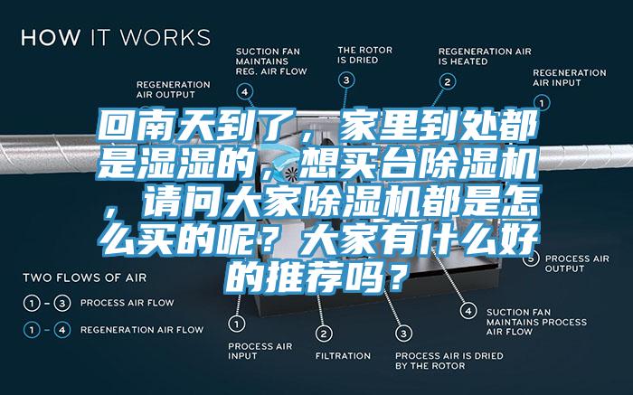 回南天到了，家里到處都是濕濕的，想買臺(tái)除濕機(jī)，請(qǐng)問(wèn)大家除濕機(jī)都是怎么買的呢？大家有什么好的推薦嗎？