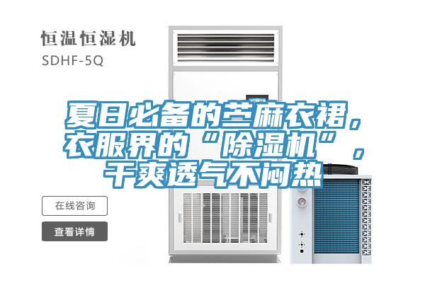 夏日必備的苧麻衣裙，衣服界的“除濕機”，干爽透氣不悶熱